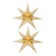 Gymnture christmas 3D Large Star Paper Lantern for Christmas Party Home Decoration (2pcs)